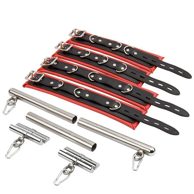 BDSM Bondage Set Stainless Steel Adjustable Spreader Bar Sex Slave Handcuffs Ankle Cuffs Fetish Restraints Sex Toys for Couples 6