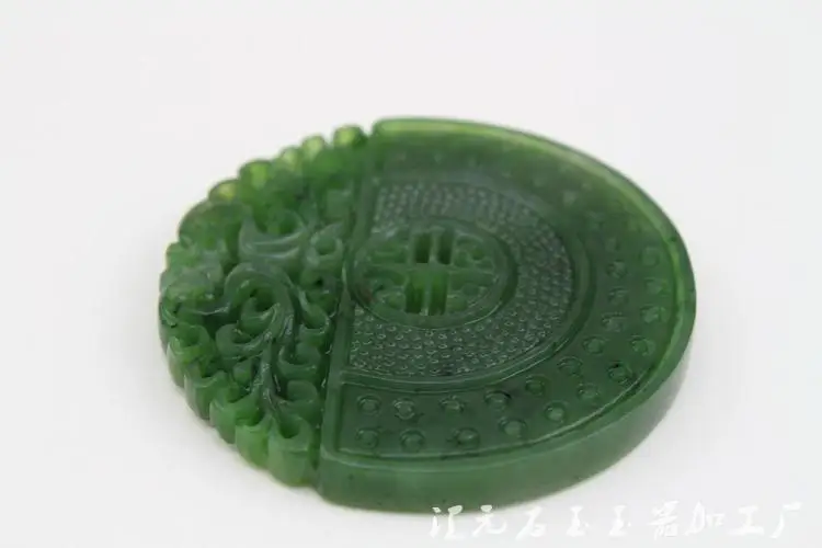 Hetian Jade Russian Jasper Mine Timber Level Spinach Green Lucky Pixiu Double Pixiu Pendant Men And Women