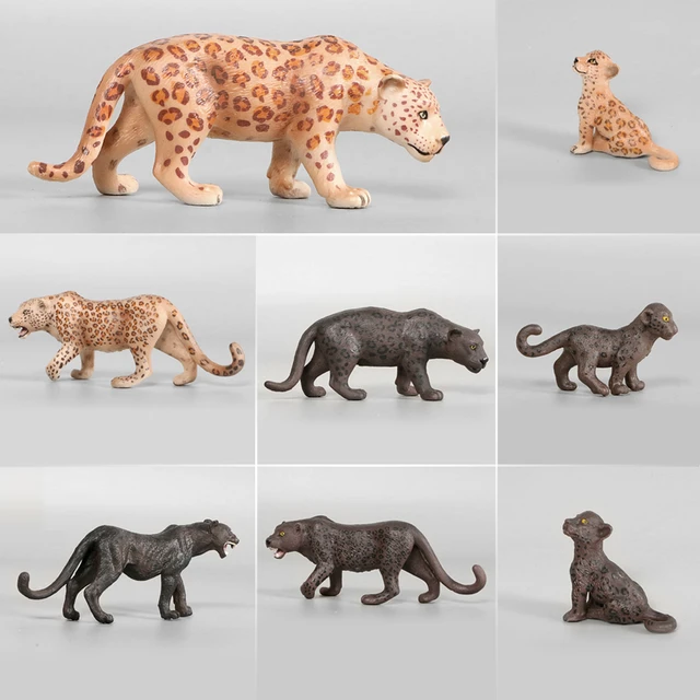 Simulation Models Cheetah,jaguar,black Panther Animals Figurines