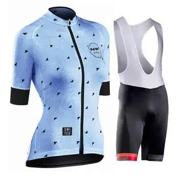 

NW Cycling Set for Women Short Sleeve Cycling Jersey Set Suit Clothes Quick Dry Pro Team MTB Bicycle Bike Road Riding Clothes