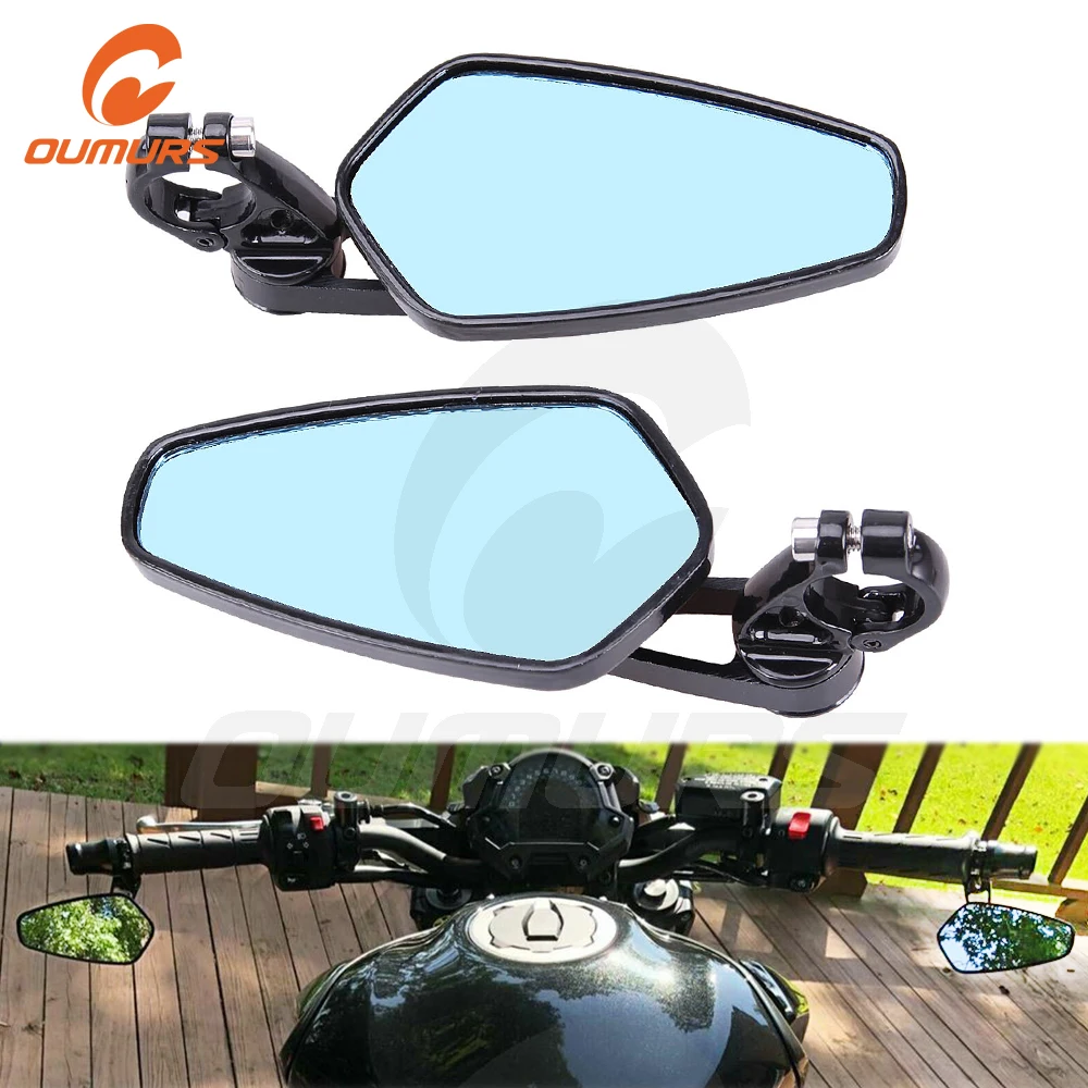 

OUMURS Motorcycle Rearview Mirror CNC 7/8" Bar End Side View Mirrors Universal for Honda Kawasaki Suzuki Yamaha Harley Scooter