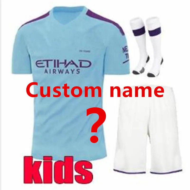 Детский комплект, коллекция года, Футбольная Футболка «Манчестерский город», Детская футболка, 19/20, Детская футболка - Цвет: shirt
