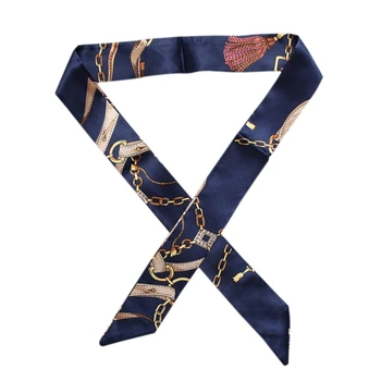 

2020 New Fashion Print Silk-like Scarf Women Bag Ribbon Scarf Female Hair Ribbons Decoration Multipurpose Scarves