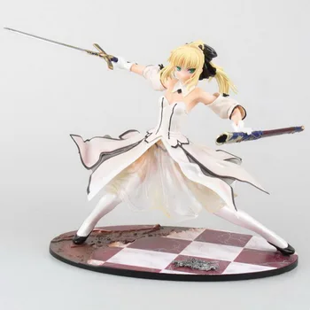 

Fate Grand Order Anime Action Figure Saber Lily Sword White Dress Fighting Ver 23cm 1/7 Painted PVC Model Collection Sexy Doll