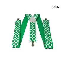 Ремень с ирландским клевером, подтяжки для взрослых, подтяжки унисекс, подтяжки с регулируемыми подтяжками, одежда для Дня Святого Патрика, аксессуары