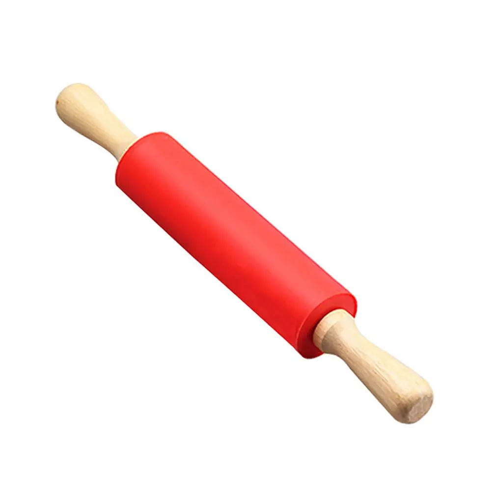 Инструменты для выпечки Силиконовые рулонные палочки твердые деревянные ручки роликовые антипригарные палочки для разминания муки палочки