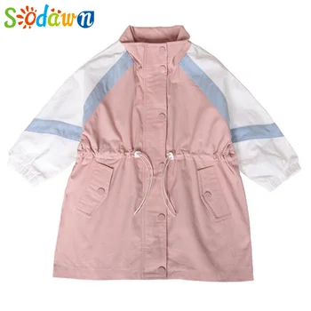 

Sodawn Girls Windbreaker 2020 Spring Autumn Long Sleeve Jacket Hooded Fashion Patchwork Toddler Children's Clothing For 2-6Y