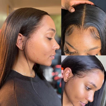 

Short Bob Wig 13x1 Lace Frontal Straight With Baby Hair Brazilian For Black Women Hd Full Lace Front Human Hair Wigs Pre-plucked