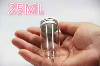 

1000PCS 30*60mm 25ml Glass Bottles Screw Top Empty Jars Vial Candy Vanilla Pill Food Perfume Bottle Jars Metal Cap Wedding Decor