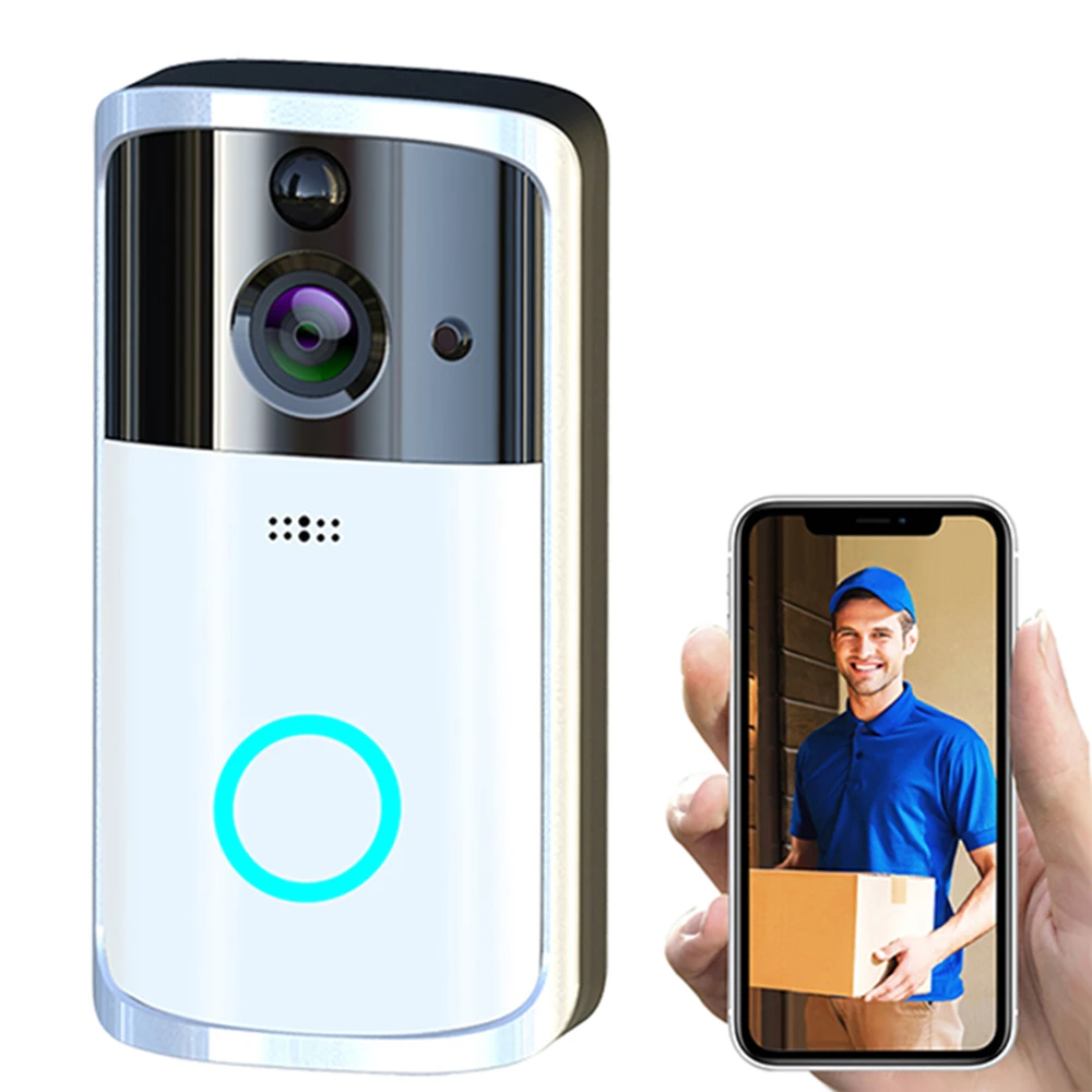 Wireless Doorbell Smart WiFi DoorBell IR Video Visual Ring CMOS Camera Million HD Intercom Remote Conrol Home Security Door Bell intercom with screen