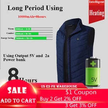 Куртка с подогревом USB, жилет с электрическим подогревом, зимняя теплая куртка с подогревом, теплое зимнее пальто для женщин и мужчин, унисекс, флисовая куртка для велоспорта, для улицы