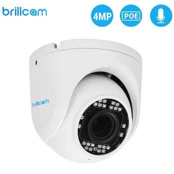 

Brillcam 4MP HD IR Dome IP Camera with 5X 2.7-13.5mm Len PoE IP67 Weatherproof Built in Microphone Home Security Surveillance