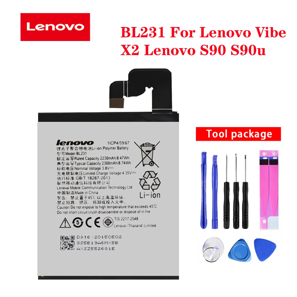 20 шт./лот аккумулятор BL231 для Lenovo VIBE X2 S90 S90u новые оригинальные перезаряжаемые