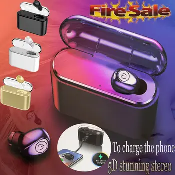 

Wireless Earbuds Mini Bluetooth 5.0 Stereo Single Earphone Bass In-Ear Headset