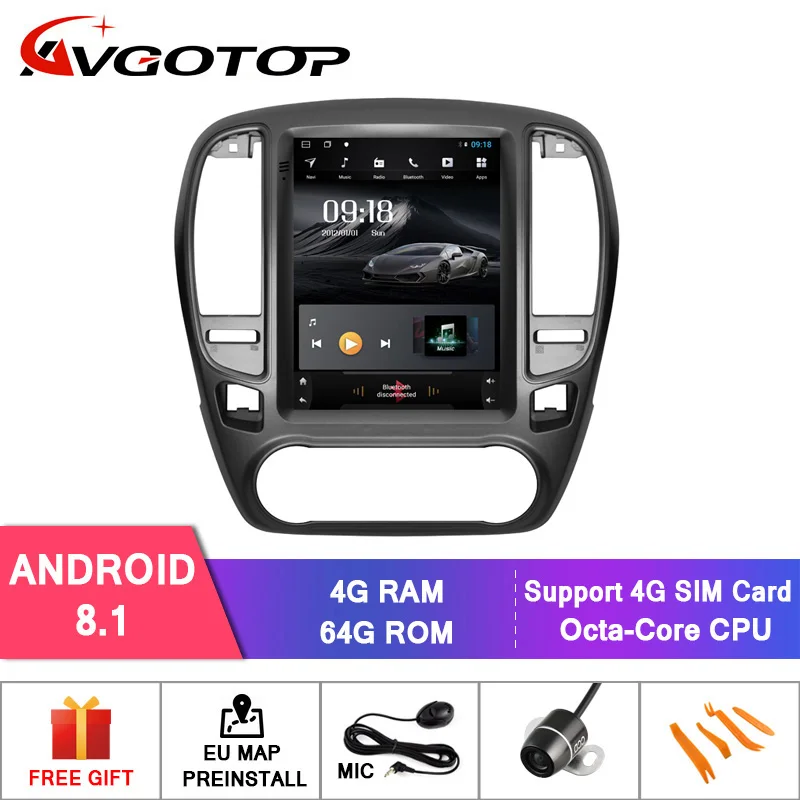 AVGOTOP Android 8 1 Tesla вертикальный экран автомобильная аудиосистема мультимедиа для