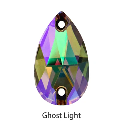 Ghost Light 11x18 мм в форме капли сияющий блеск яркие драгоценные камни K9 стекло стрейч-планка пришить аппликации со стразами для рукоделия Рождественская одежда украшение одежды ювелирные аксессуары в виде бусин ремесло - Цвет: Ghost Light
