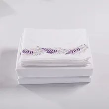 Роскошный набор белых постельных принадлежностей King queen размер хлопок кровать льняное постельное белье и наволочки вышитые украшения отеля простыня