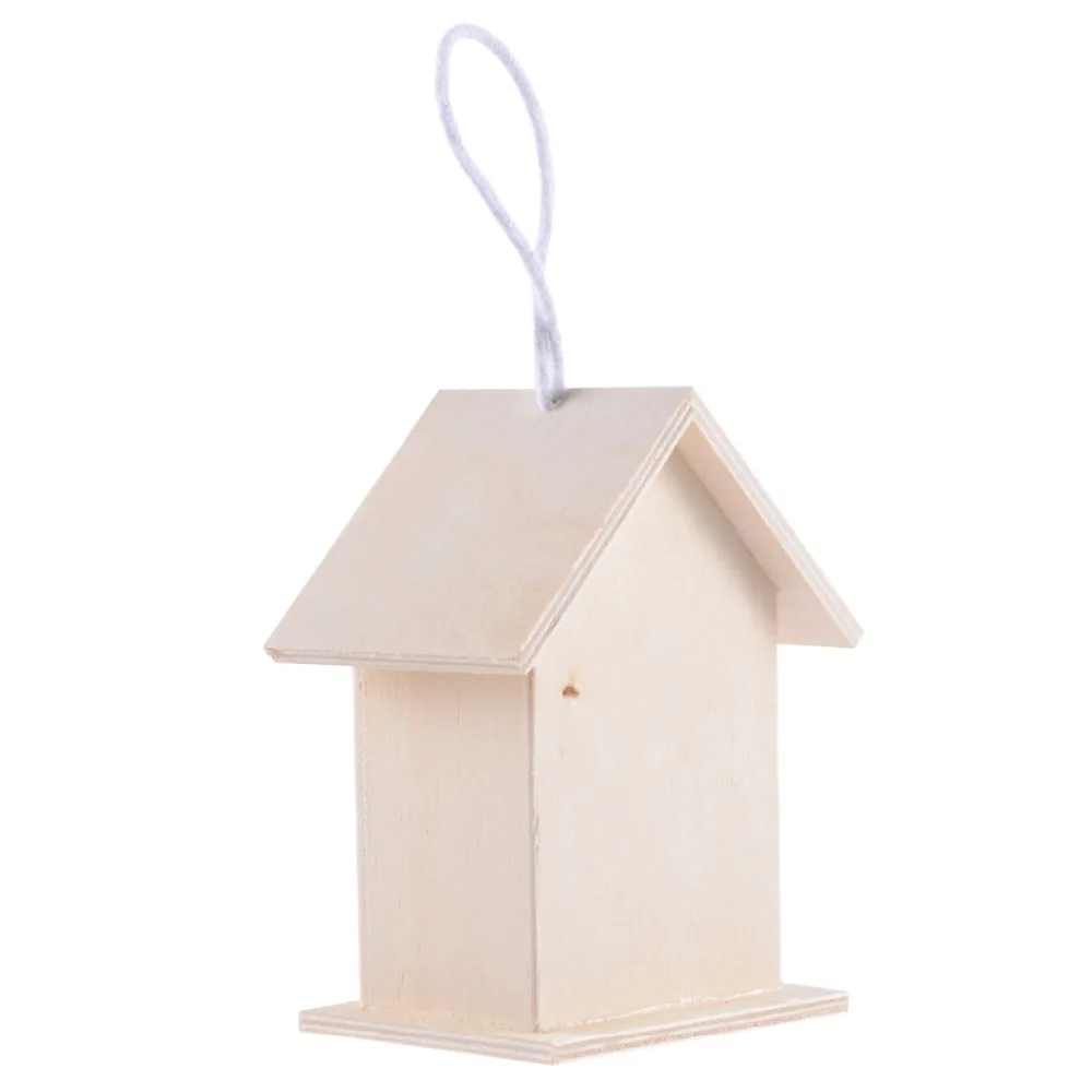 9*9cm Small Wooden Bird House Outdoor Bird Nesting Box Garden Yard Hanging Decoration Bird Nest Pet Accessories