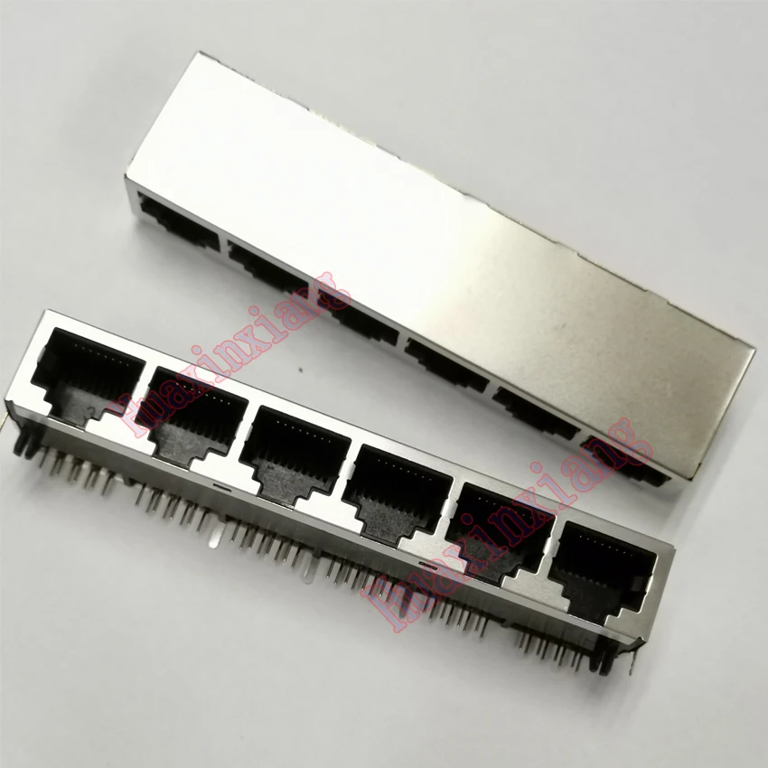 5 шт./лот щит разъем RJ45 8P8C 1*6 6 портов без светодиодного монтажа на печатную плату