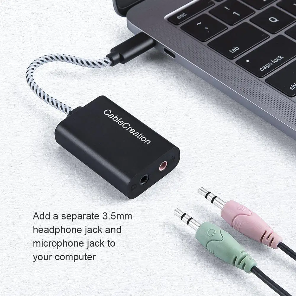USB C аудио адаптер Тип внешняя стерео звуковая карта с разъемом для наушников и