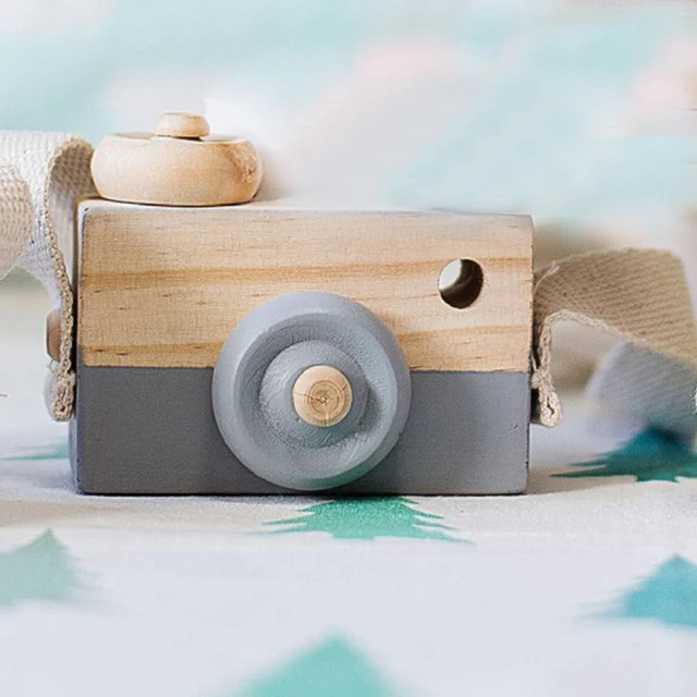 Lovely Montessori Hanging Wooden Camera Toys Children Early Educational Toys Bedroom Table Ornaments Decoration 3