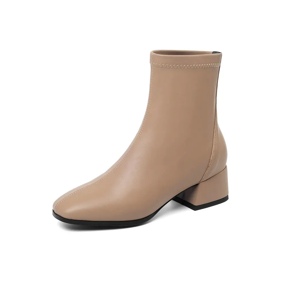 SKLFGXZY New autumn Genuine leather Women boots Ankle Fashion socks and Stretch Women's shoes Size 34-43 | Обувь