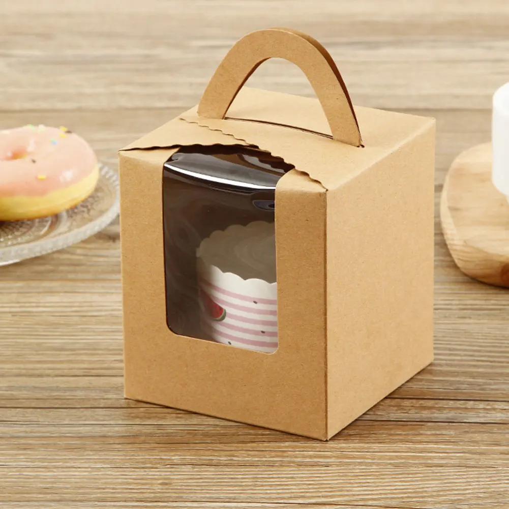 

25PCS Pastries Bakery Box Cake Wrapping Paper Cake Box Cookies Cupcakes Candy Paper Case DIY Party Paper Boxes For Packaging