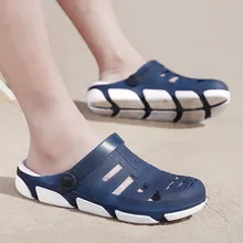 Крутые мужские уличные пляжные туфли для отдыха, мужские Нескользящие шлепанцы Baotou, износостойкие мужские сандалии