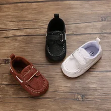 

Leisure Pu Baby Shoes Soft Bottom Feet Velcro 0-1 Year Old Baby Toddler Shoes 2022 Four Seasons Spring and Autumn Age Range Fit