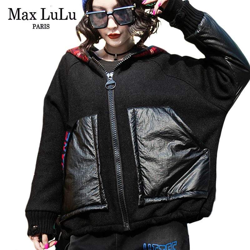 Max LuLu Новинка, модная Корейская верхняя одежда, женская одежда, женские утепленные зимние куртки с капюшоном, повседневные шерстяные меховые пальто размера плюс
