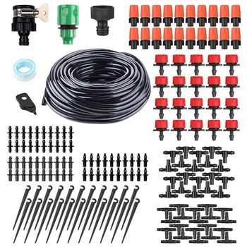 

Drip Irrigation Kit 15M Lawn Irrigation Kit with Hose Adjustable Nozzle Cooling Irrigation System Kit