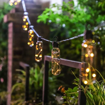 

10 Bulb Fairy Transparent Tube Shape Solar Power Copper String Lights 7m LED Decor For Christmas Garland On The Window New Year