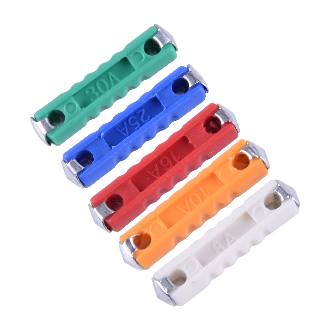 DWCX White Blue Green Red Orange 200pcs Boxed Auto Universal 8A 10A 16A 25A 30A Car Fuse Multicolor Assortment Kit