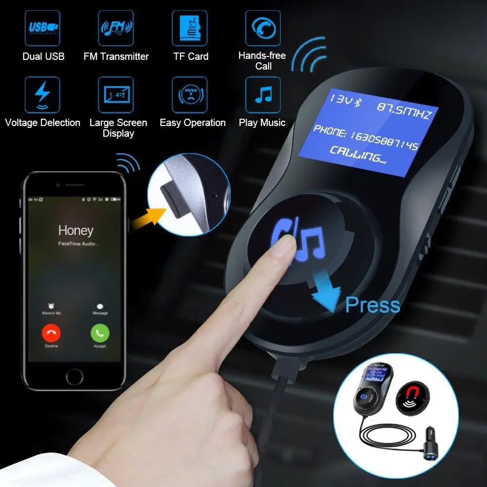 Dragonpad беспроводной автомобильный Bluetooth fm-передатчик Mp3 радио адаптер автомобильный комплект USB зарядное устройство
