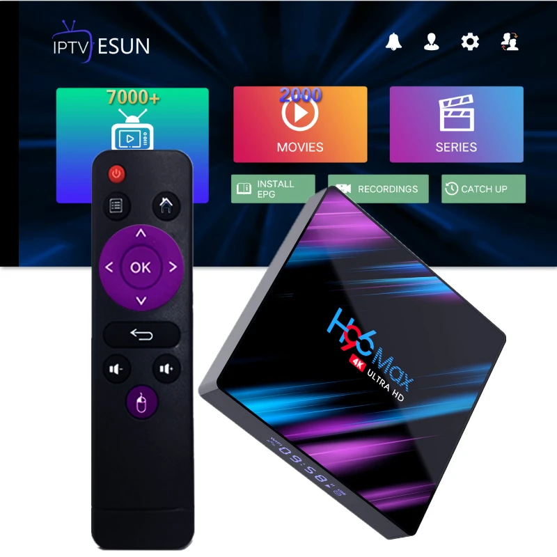 Ip tv, Испания, подписка, Франция, Бельгия, Android 9,0, tv Box H96 MAX, 4 Гб ram, 64 ГБ H.265, 4 K, Google Voice Assistant, медиаплеер