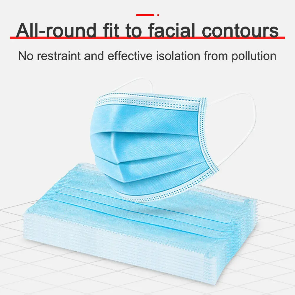 

Dustproof Facial Protective Cover Masks Disposable Protective Mask 3 Layers Maldehyde Prevent bacteria anti-virus Mask