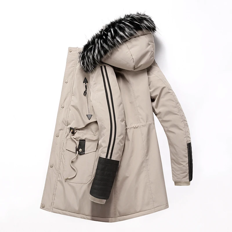 Новая зимняя куртка для мужчин-15 градусов, Уплотнённый тёплый мужской пуховик, флисовые мужские куртки с капюшоном, верхняя одежда, хлопковое пальто, парка, Jaqueta Masculina