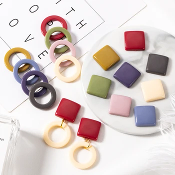 

Acrylic Circle Square Earrings Pendant Parts DIY Hand-made Earrings Ear Stud Ear Rings Material Box
