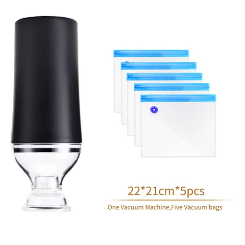 SaengQ-핸드 헬드 식품 진공 실러 포장 기계, 필름 컨테이너 USB 실러 진공 포장기 5 또는 10pcs 진공 지퍼 백 7