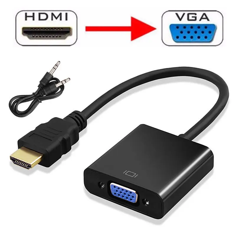 Высококачественный адаптер hdmi-vga штекер в конвертер с разъемом адаптер 1080P цифровой аналоговый видео аудио для ПК ноутбука планшета