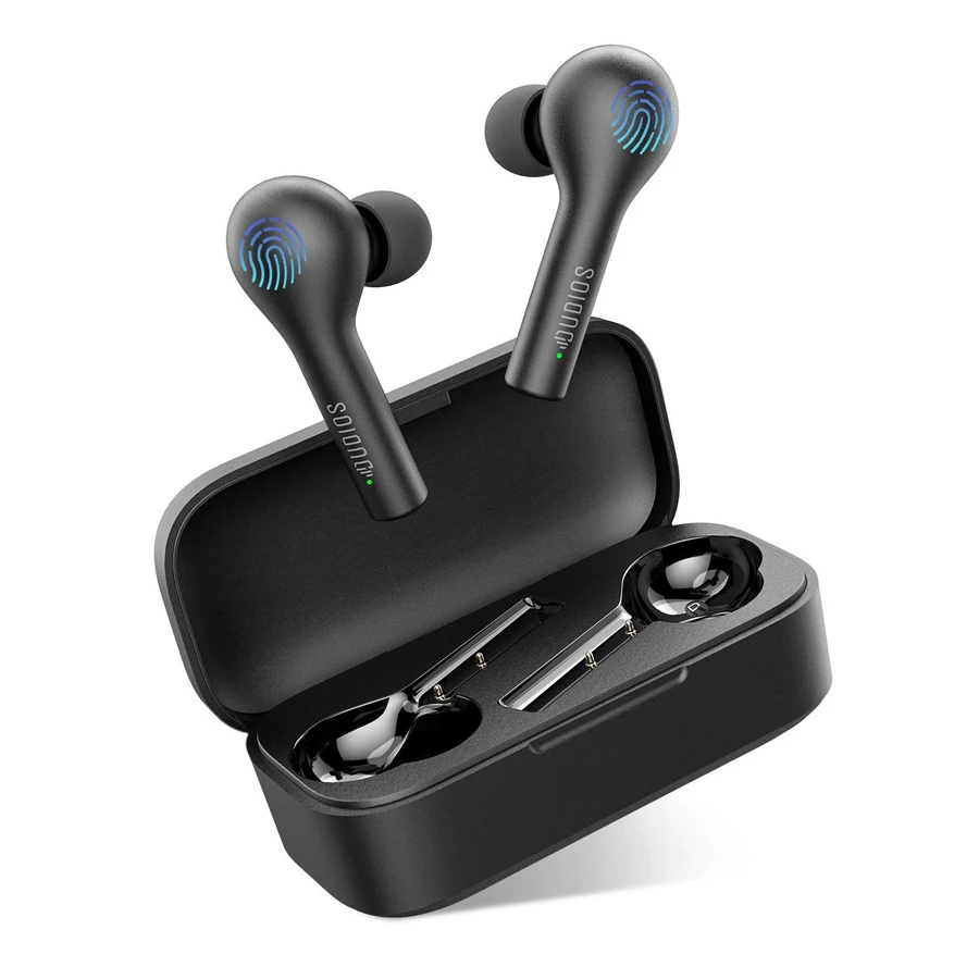 Dudios Wireless Earbuds 18Hrs Playing Time in-Ear Stereo Calls Deep Bass Built-in Mic Sweatproof Bluetooth 5.0 Earphones