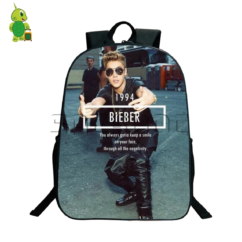 Рюкзак Justin Bieber JB для молодых женщин и мужчин повседневные сумки популярные Idol Miley