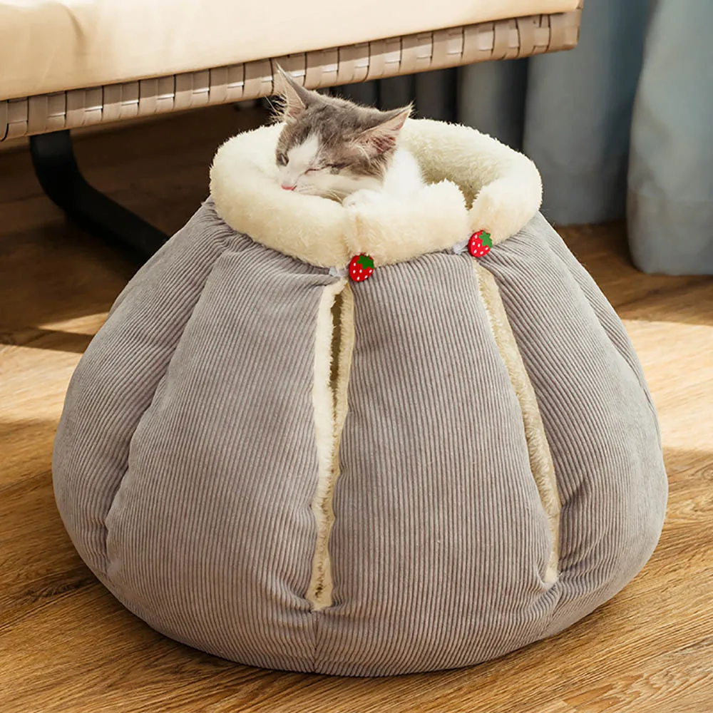 Тыква кошка дом на осень зиму спящий котенок Лежанка-домик домашний моющийся Мат Теплый диван собака кровать для щенка питомник товары для кошек