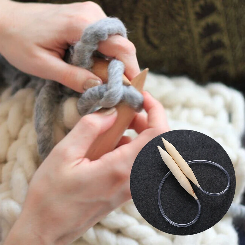 DIY Набор вязаных инструментов, набор супер массивной шерстяной пряжи, гигантская вязальная игла
