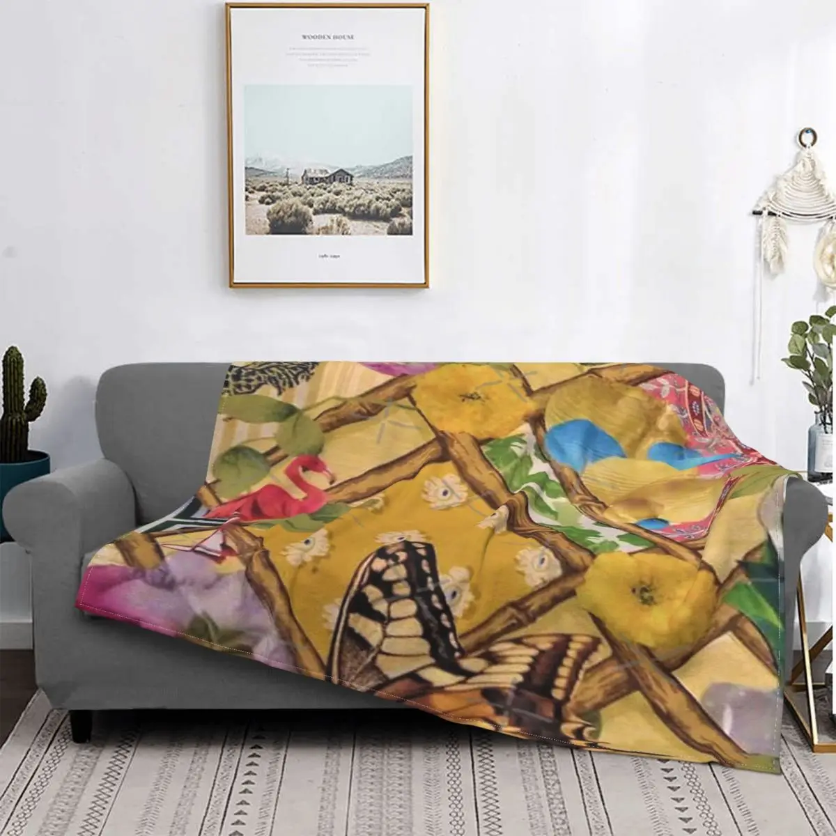 

Anne-wallpaper-Manta con diseño de Collage, colcha a cuadros para cama, sofá, cubierta de playa, manta con capucha, ropa de cama
