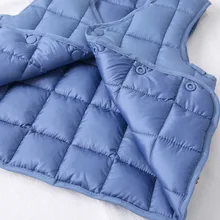 [Today Will Grab]/Детский жилет г., осенне-зимняя одежда стильный тонкий хлопковый теплый жилет на пуху для мальчиков и девочек