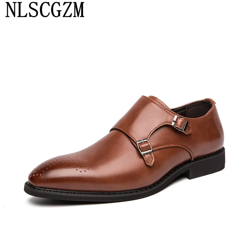 

Formal Double Monk Strap Shoes Men Office 2023 Mens Dress Shoes Loafers Wedding Dress Oxford Slip on Shoes for Men Zapato Hombre