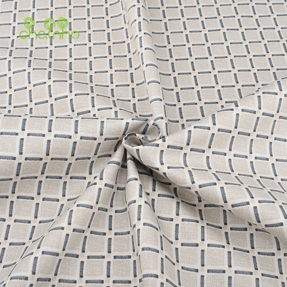 Printed Twill Cotton Fabric,Beige & Gray,DIY Sewing Quilting Home Textiles Material For Baby & Children's Bedding,Shirt,Dress