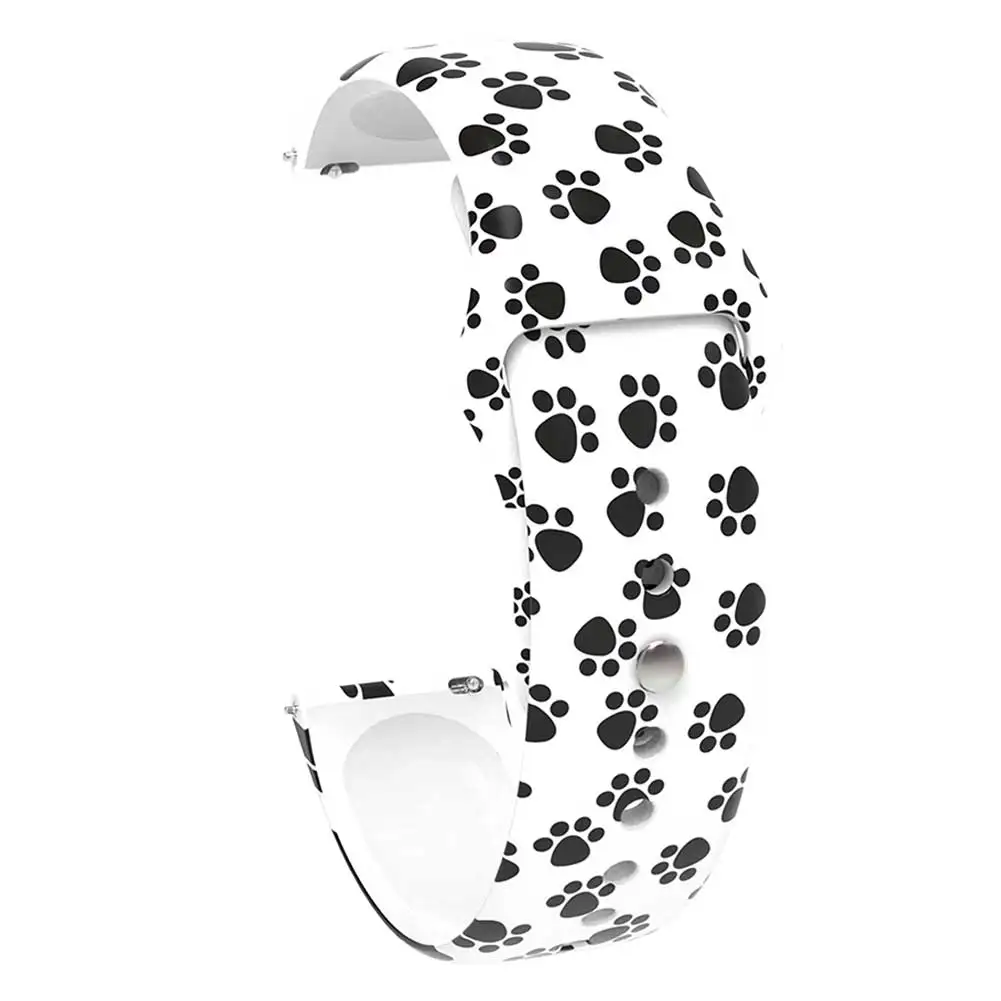Dog claw Печатный силиконовый для спортивных часов ремешок 20 мм быстросъемный браслет ремешок для SUUNTO 3 фитнес-ремешок для Garmin Vivoactive 3 ремень - Color: Dog claw
