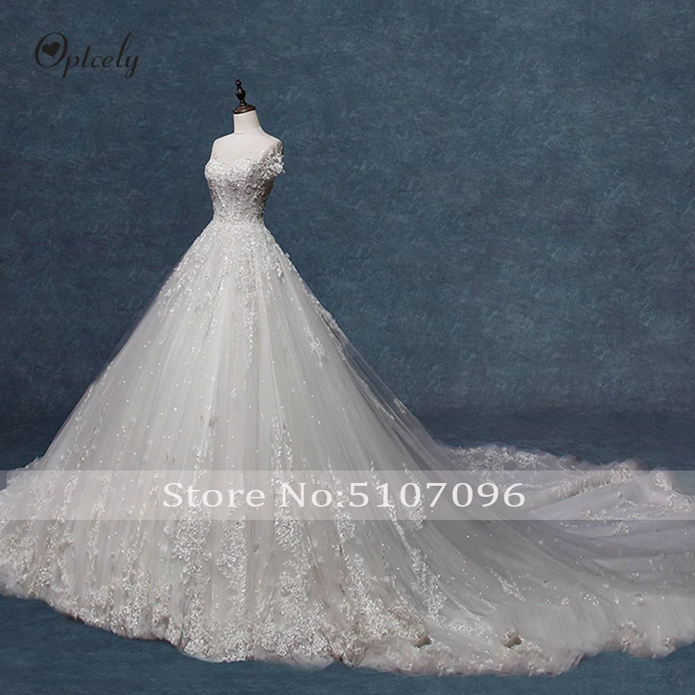 Optcely Exquisute свадебное платье трапециевидной формы с v-образным вырезом и коротким рукавом с открытой спиной Элегантное свадебное платье принцессы с аппликацией на заказ большие размеры